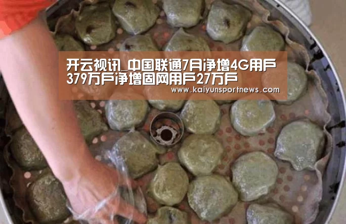 开云视讯_中国联通7月净增4G用户379万户净增固网用户27万户(图1) 开云数据